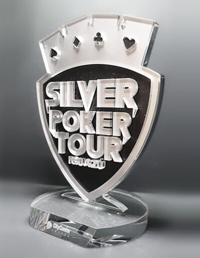 Reconocimiento en acrílico para torneo de Póker para casino de Iguazú.