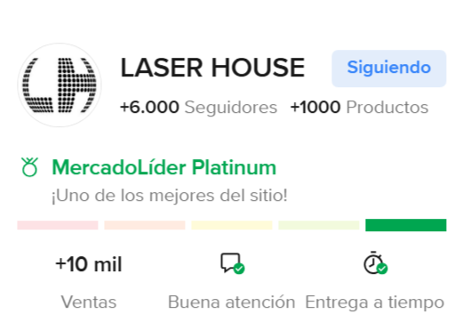 Perfil de Laser House en Mercado Libre